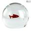 Boule à poissons d'aquarium - avec poisson rouge - Verre de Murano original OMG