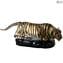 Tigre Malesiana - Scultura - Vetro di Murano Originale