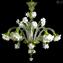 Lustre vénitien Rosetto blanc et vert - Verre de Murano authentique