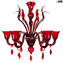Venetian Chandelier Corvo - Red - Murano Glass