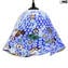 Suspension Millefiori - Bleu clair - Verre de Murano authentique