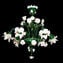 Venetian Chandelier Rosetto White, gold and Green - Original Murano Glass