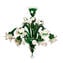 Venetian Chandelier Rosetto White, gold and Green - Original Murano Glass