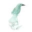 Turquoise bird with gold - Glass Sculpture - Original Murano Glass OMG